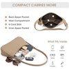 Kattee Small Shoulder Bag for Women Crescent Leather Purse Handbag(Apricot)