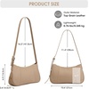Kattee Small Shoulder Bag for Women Crescent Leather Purse Handbag(Apricot)