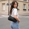 Kattee Small Shoulder Bag for Women Crescent Leather Purse Handbag(Black)