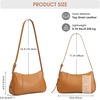 Kattee Small Shoulder Bag for Women Crescent Leather Purse Handbag(Brown)
