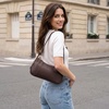 Kattee Small Shoulder Bag for Women Crescent Leather Purse Handbag(Coffee)