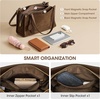 Kattee Suede Leather Shoulder Bag for Women Trendy Tote Bag Work(Chocolate)