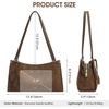 Kattee Suede Leather Shoulder Bag for Women Trendy Tote Bag Work(Chocolate)