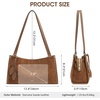 Kattee Suede Leather Shoulder Bag for Women Trendy Tote Bag Work(Coffee)