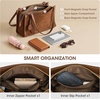 Kattee Suede Leather Shoulder Bag for Women Trendy Tote Bag Work(Coffee)