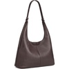Kattee Genuine Leather Shoulder Bag for Women, Slouchy Hobo Bags(Coffee)