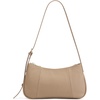 Kattee Small Shoulder Bag for Women Crescent Leather Purse Handbag(Apricot)