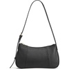 Kattee Small Shoulder Bag for Women Crescent Leather Purse Handbag(Black)
