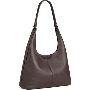Kattee Genuine Leather Shoulder Bag for Women, Slouchy Hobo Bags(Coffee)