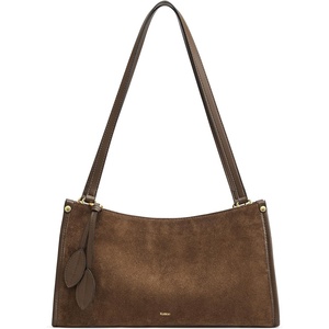 Kattee Suede Leather Shoulder Bag for Women Trendy Tote Bag Work(Chocolate)