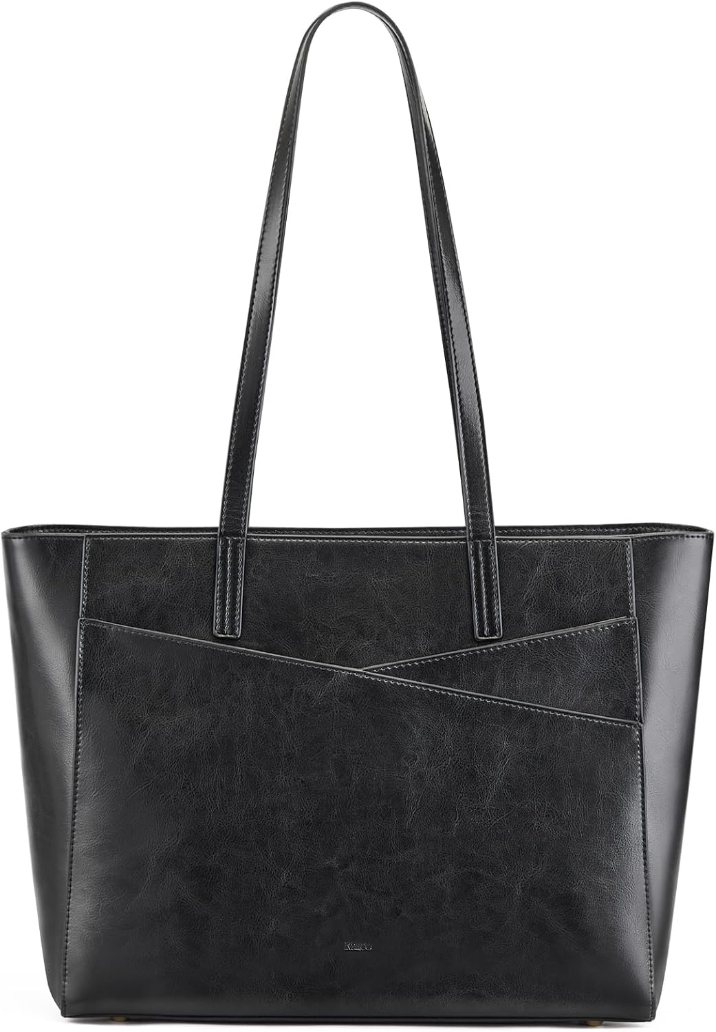 image:imageKattee Leather Travel Tote Bag for WomenBlack