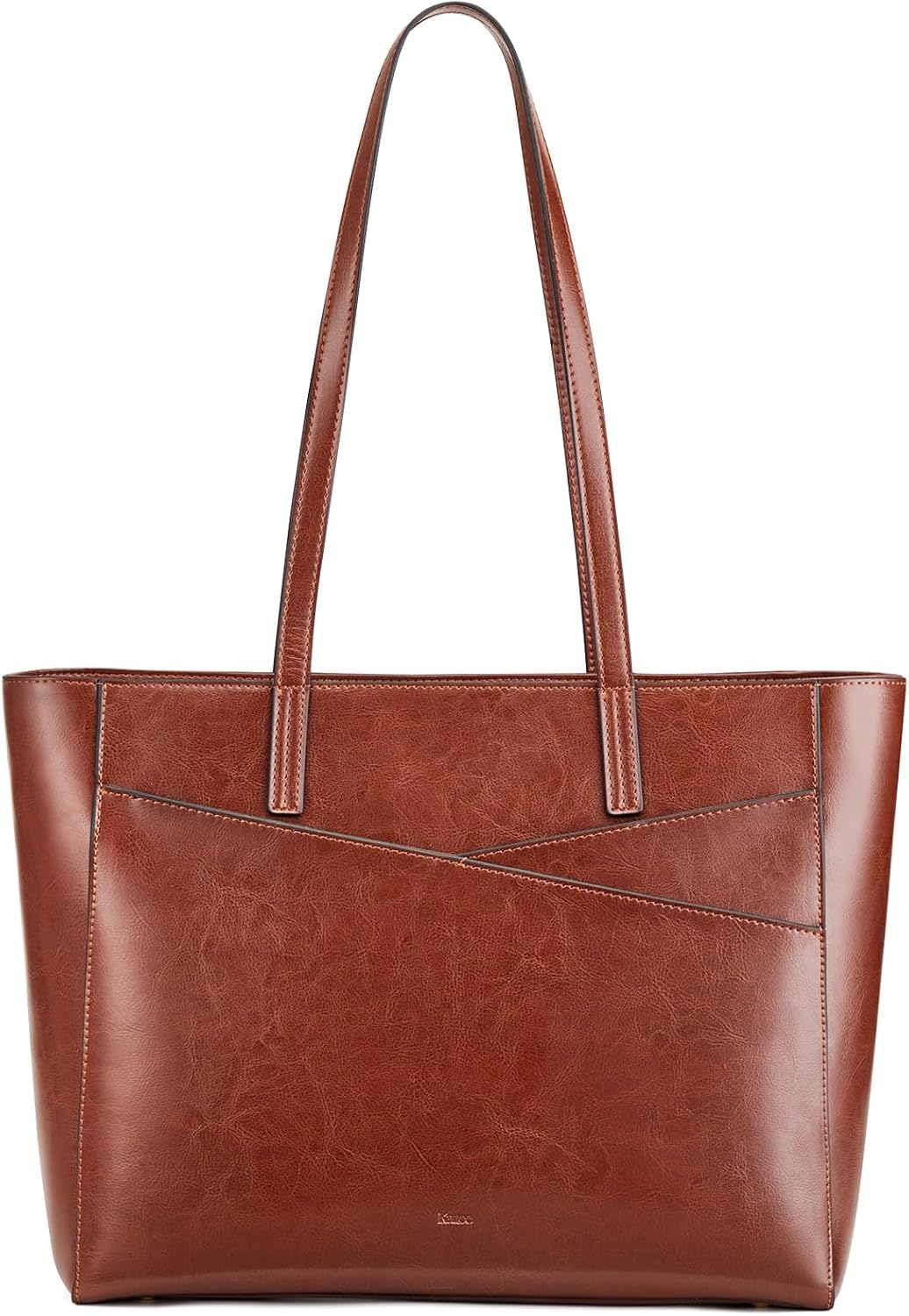 image:imageKattee Leather Travel Tote Bag for WomenDark Brown