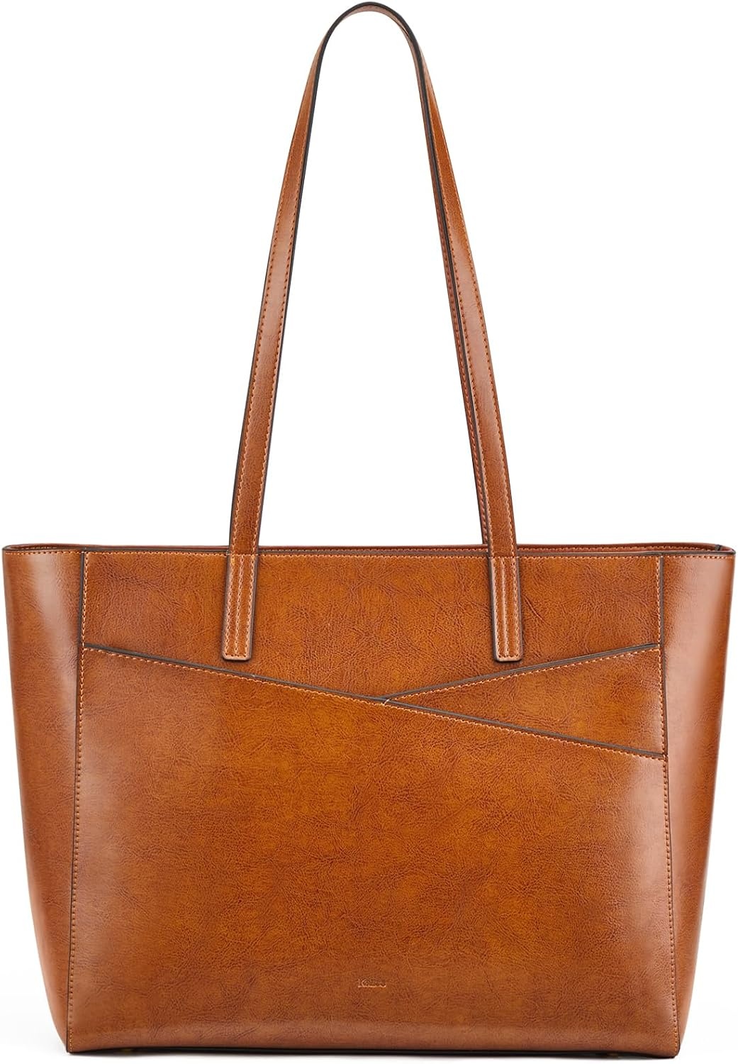 image:imageKattee Leather Travel Tote Bag for WomenLight Brown