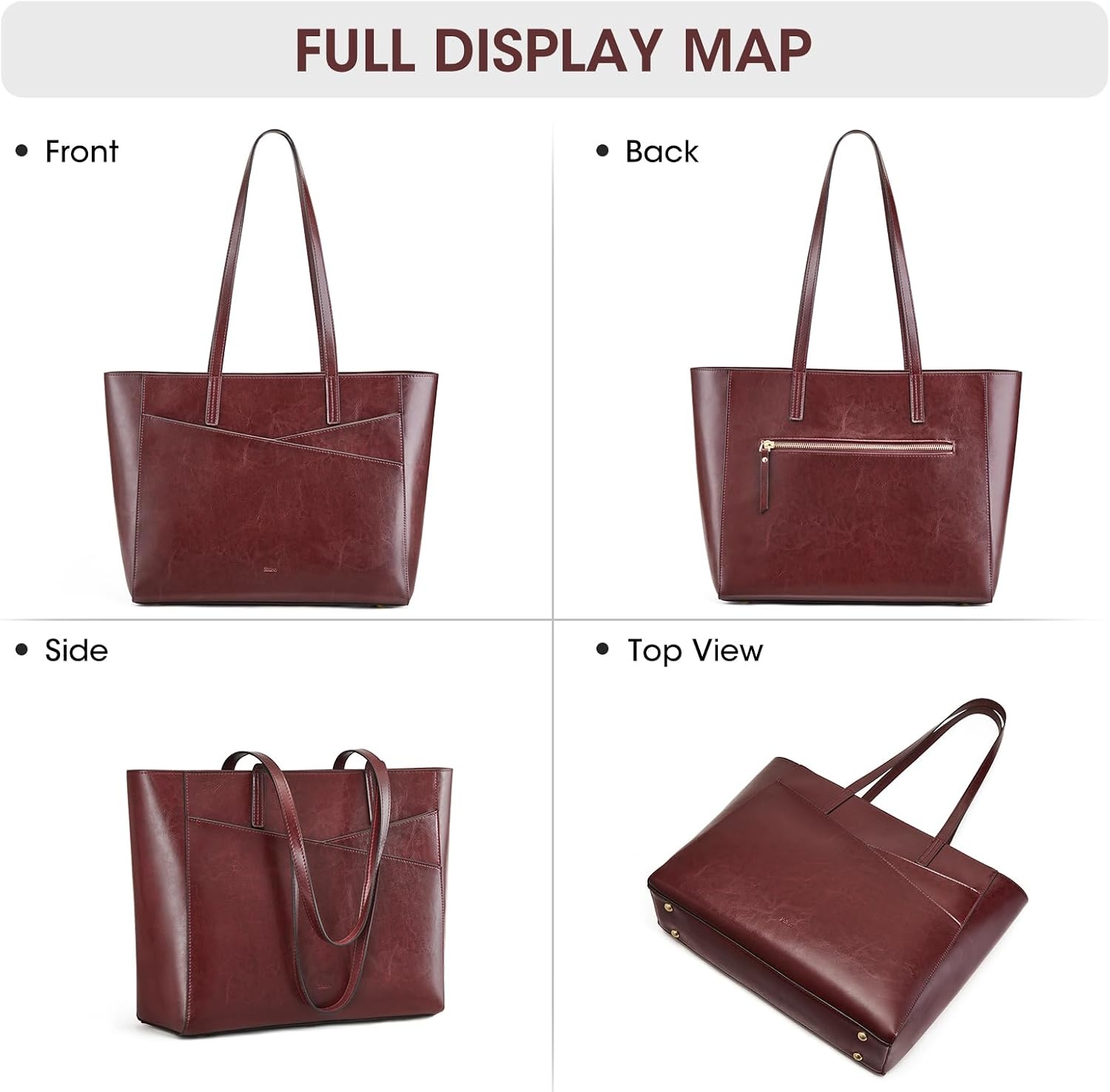 image:imageKattee Leather Travel Tote Bag for WomenRed