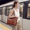 Kattee Leather Travel Tote Bag for Women(Dark Brown)