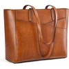 Kattee Leather Travel Tote Bag for Women(Light Brown)