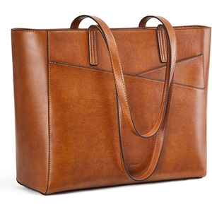 Kattee Leather Travel Tote Bag for Women(Light Brown)