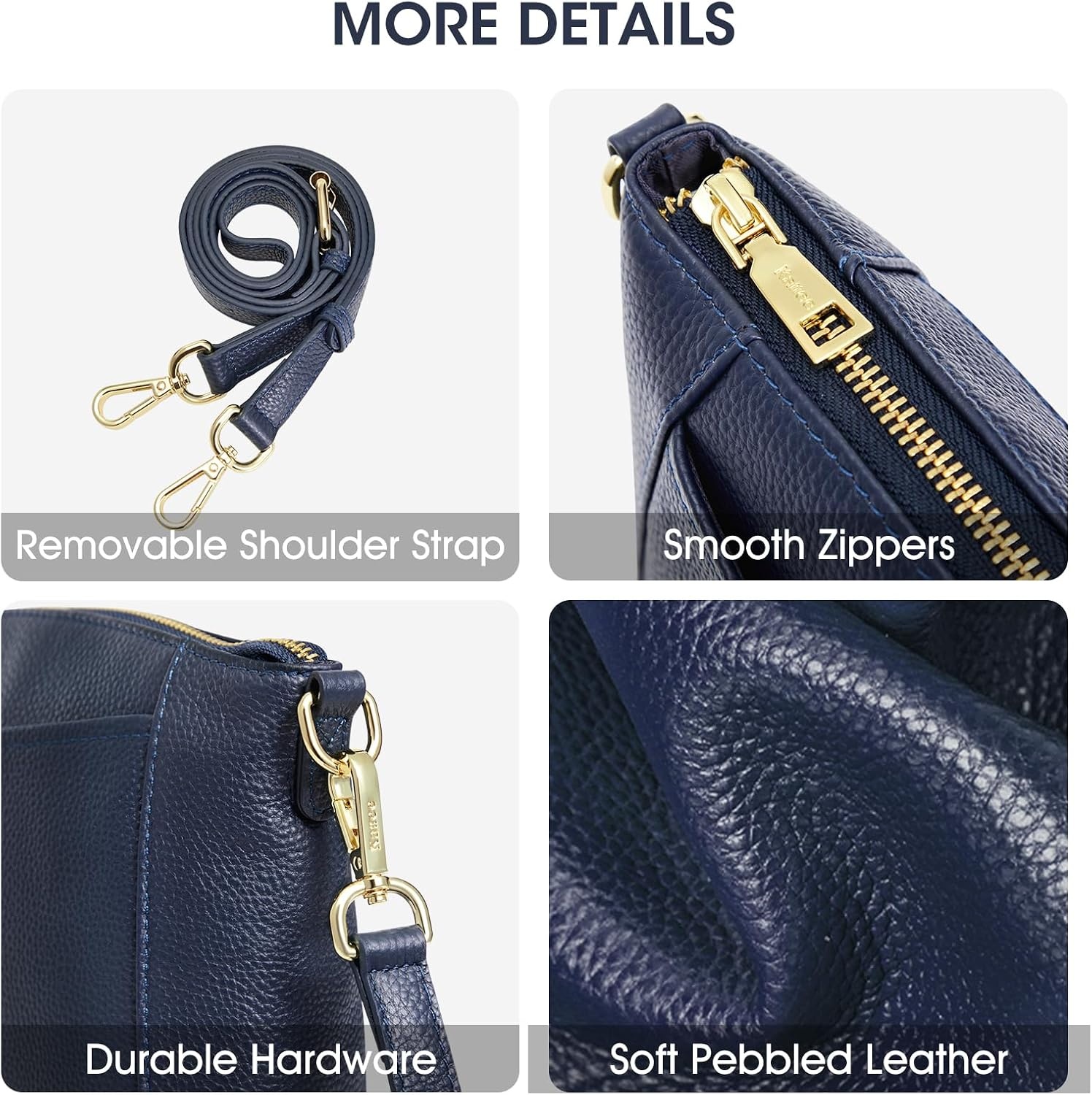 image:imageKattee Leather Crossbody Bags for Women Travel Small Purse RFID BagBlue